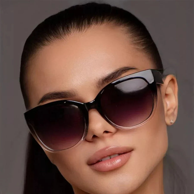 Fashionable Cat Eye Large Frame Gradient Sunglasses