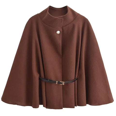 Jacket Red Brown Black Bat Sleeve Coat