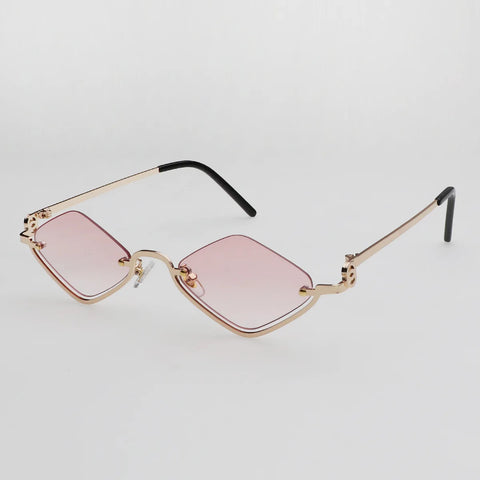 Fashion Polygonal Women Luxury Brand Metal Half Frame Sun Glasses