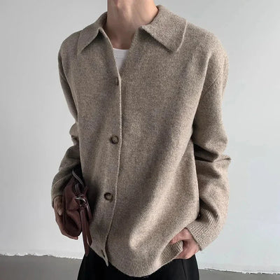 Winter Street Fashion Trend Lazy Style Knitted Sweater Jacket Men