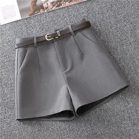 Grey Suit Shorts Women Spring