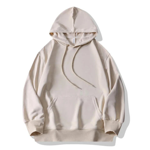 Men Hooded Sweatshirt Drop Shoulder Baggy Black Hoodies