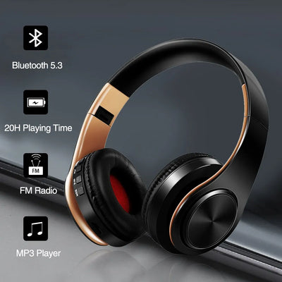 HIFI Stereo Earphones Bluetooth Headphone Music Headset FM