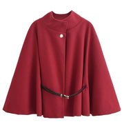 Jacket Red Brown Black Bat Sleeve Coat