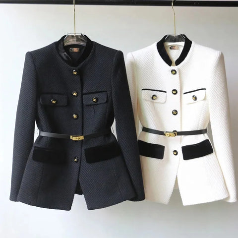 women blazer casual elegant ladies long sleeve trench outerwear