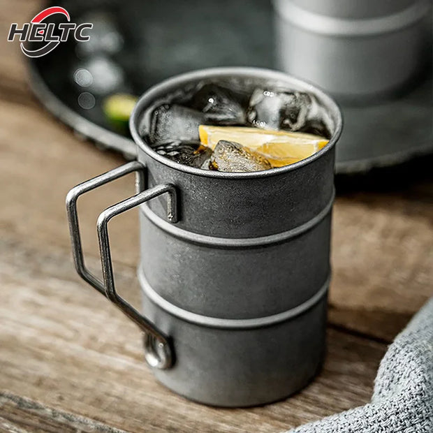 Coffee Water Cup Industrial Style Oil Barrel Mug Outdoor Camping