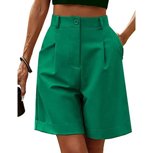 Women Shorts Solid Color Loose Breathable Ladies Summer Suit Pants