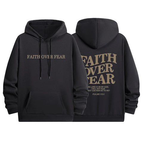 Faith Overcomes Fear - Christian Hooded Sweatshirts Jesus