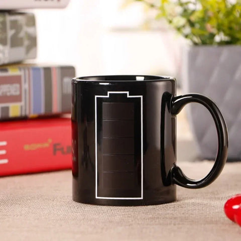 Color Changing Ceramic Cups Battery Pattern Heat Sensitive Magic Mug