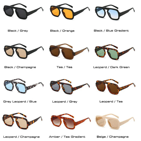 Retro Square Sunglasses Women Fashion Gradient Shades Men Sun Glasses