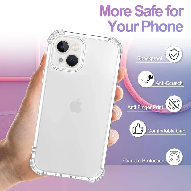 iPhone 15 14 13 12 11 Pro Max Ultra Thin Silicone Soft Clear Case