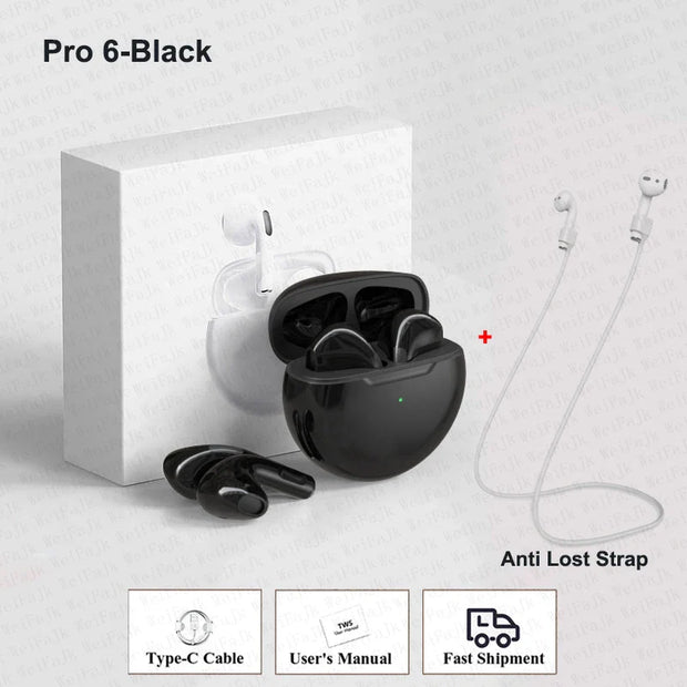 Original Pro 6 TWS Max Wireless Bluetooth Noise Cancelling Headset