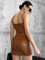 Women Sleeveless Backless High Waist Slim Short Dress