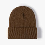 Women Men Autumn Winter Warm Beanie Hat Solid Color