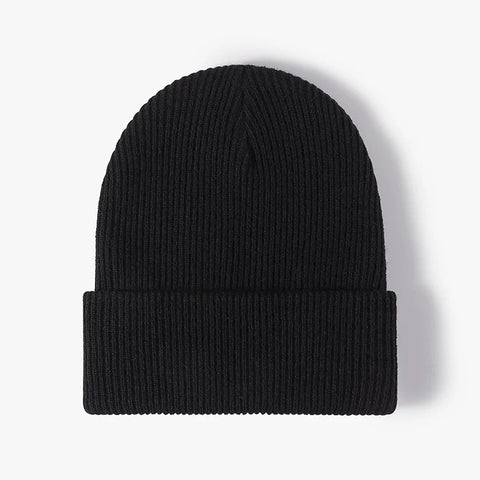 Women Men Autumn Winter Warm Beanie Hat Solid Color