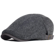 Big Size Newsboy Cap Men Winter Wool Thick Vintage Herringbone Hat