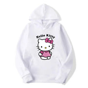 Kitty Printed Hoodies Women Warm Comfortable Casual Hoodie Clothes