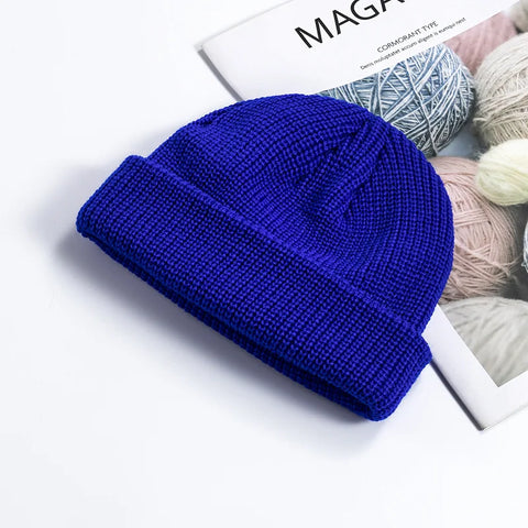 Men & Women Caps Wool Fashion Simple Warm Skullies Beanies Solid