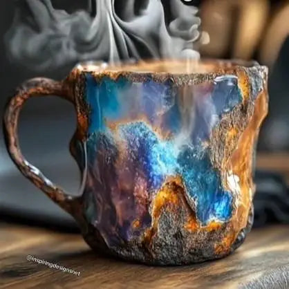 1PC Multi Colored Mineral Crystal Coffee Natural Mineral Crystal Mug