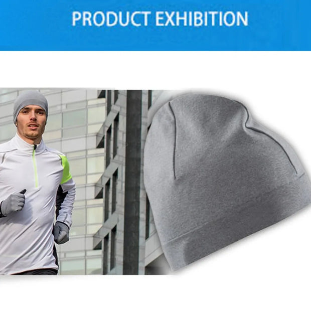 Skullcaps Winter Running Hats Classic Windproof Solid Color Sport Cap