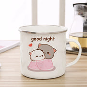 Goma cat Enamel cup Coffee tea Mug cute animal Breakfast Dessert