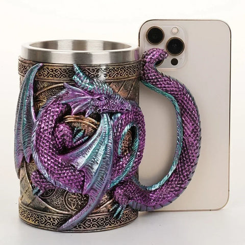 Creative 3D Dragon Beer Cup Resin 304 Stainless Steel Gothic Wine