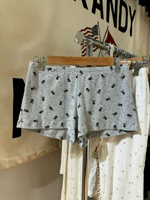 Deers Pajama Shorts Women Elastic High Waist Straight Short Pants