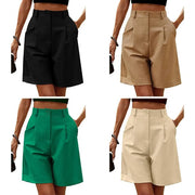 Women Shorts Solid Color Loose Breathable Ladies Summer Suit Pants