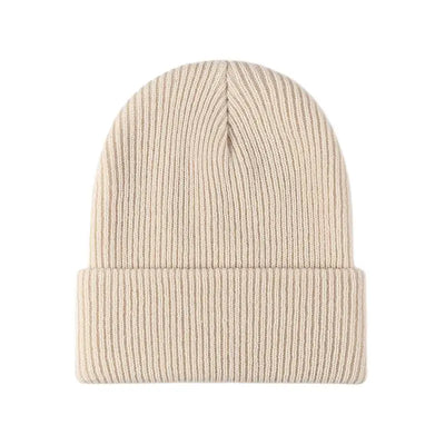 Women Men Autumn Winter Warm Beanie Hat Solid Color