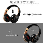 HIFI Stereo Earphones Bluetooth Headphone Music Headset FM