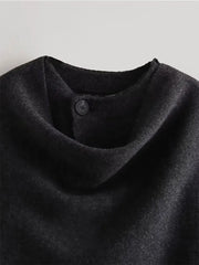 2023 Winter Female Scarf Coat Long Sleeve Knitted Asymmetric Jackets