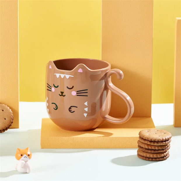 1pc Cute Cartoon Cat Mug Creative Gift