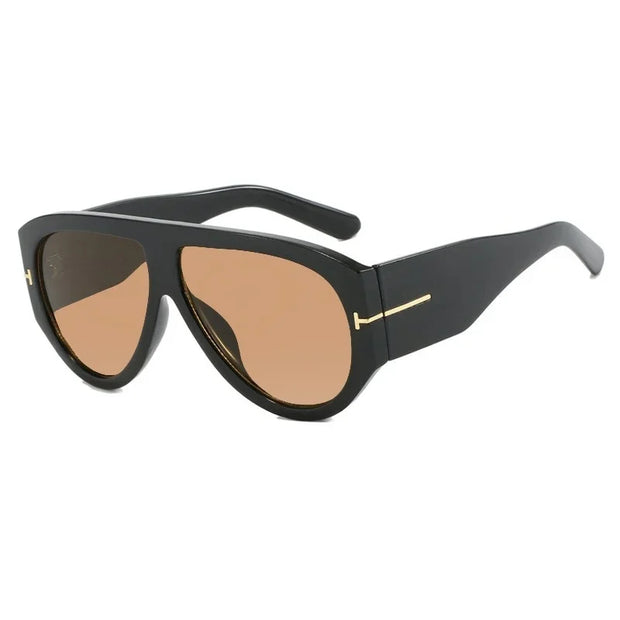 Fashion Vintage Large Frame Sun Glasses Men Black Shadow Female