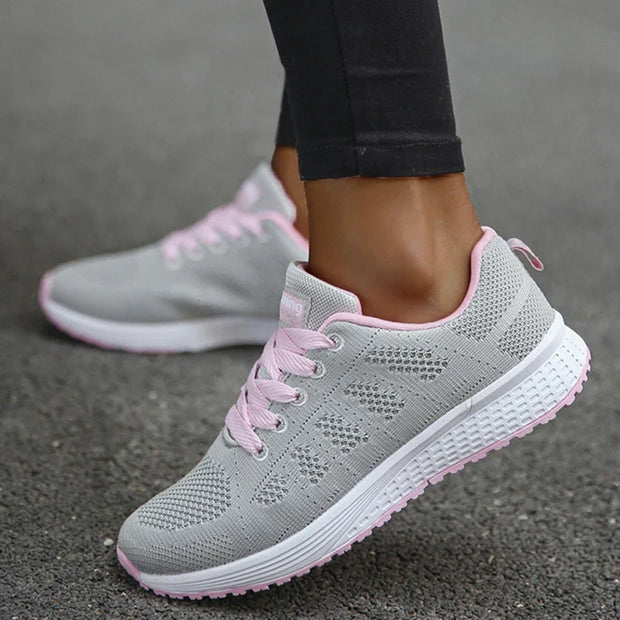 Fashion Breathable Trainers Comfortable Sneakers Mesh Fabric Lace