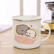 Goma cat Enamel cup Coffee tea Mug cute animal Breakfast Dessert