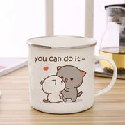 Goma cat Enamel cup Coffee tea Mug cute animal Breakfast Dessert