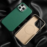 iPhone 15 16 Pro Max Promax 16Pro Natural Cowhide Lychee Leather