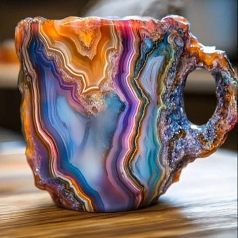 1PC Multi Colored Mineral Crystal Coffee Natural Mineral Crystal Mug