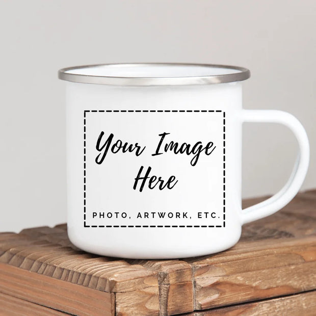 Custom Inage Enamel Coffee Mugs Family Photos Design Mug Creative