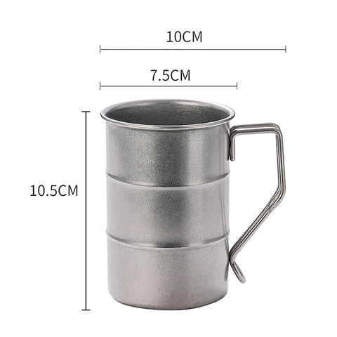 Coffee Water Cup Industrial Style Oil Barrel Mug Outdoor Camping