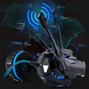 -Ear Wired Headphones Deep Bass LED Light Earphone