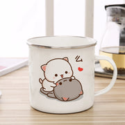 Goma cat Enamel cup Coffee tea Mug cute animal Breakfast Dessert