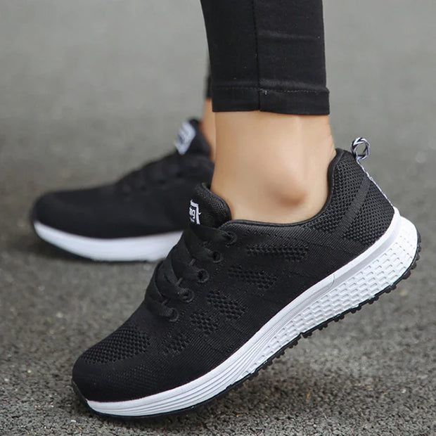 Fashion Breathable Trainers Comfortable Sneakers Mesh Fabric Lace