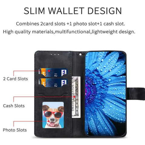 Samsung Galaxy A15 Case Wallet Leather Flip Cover