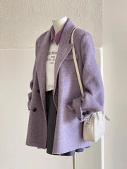 Gentle Purple Woolen Coat