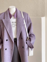 Gentle Purple Woolen Coat