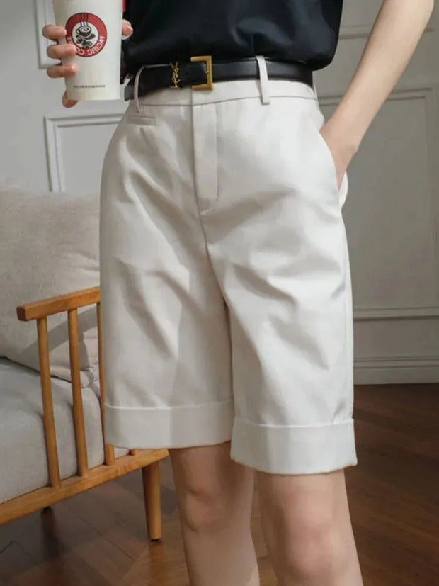 Summer High Waist Straight Cargo Shorts Women Casual Baggy Pants