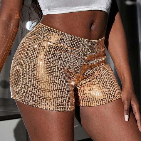 Glittery Straight Leg Shorts Glittery Straight Leg Party Shorts