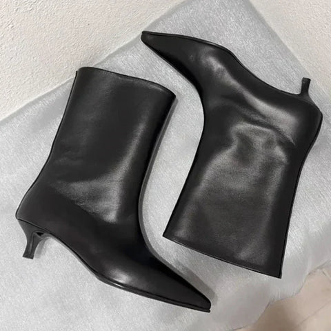 Pointed Toe Ankle Boots Women Heels Autumn Winter Fashion Party Shoes