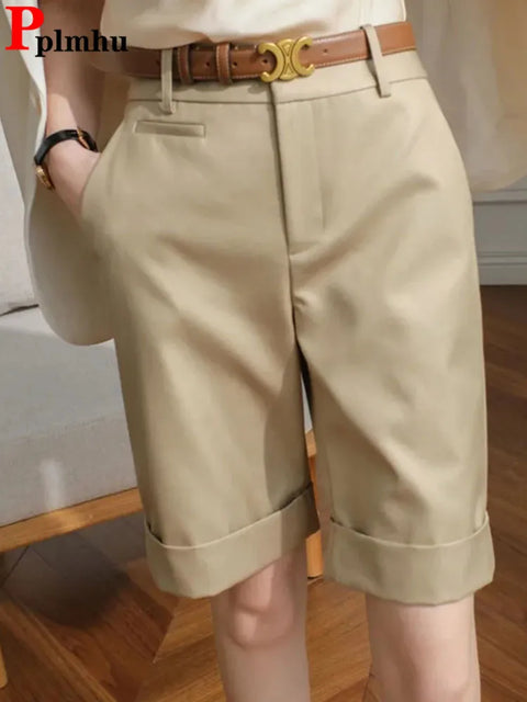 Summer High Waist Straight Cargo Women Chic Casual Baggy Short Pants